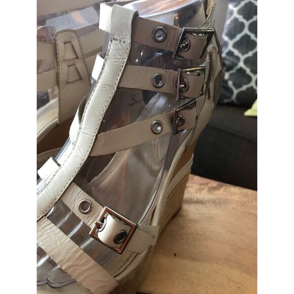 Donald Pliner Taja Platform Wedge Cream Women size 8 **read** - Picture 9 of 12